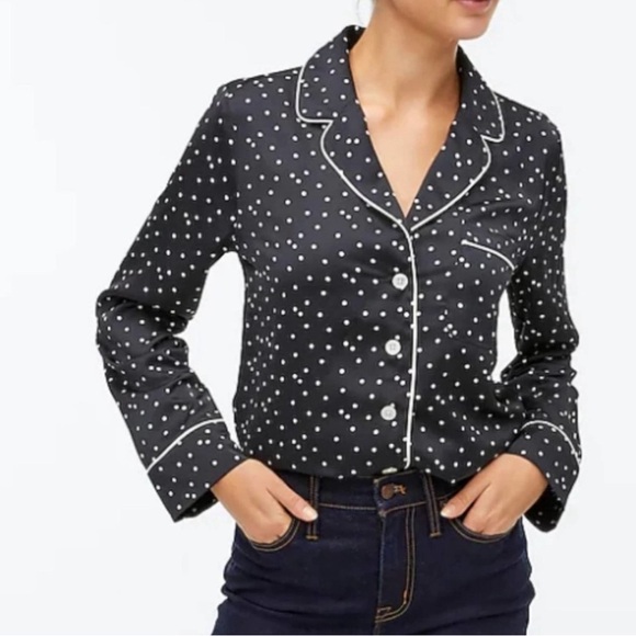 J. Crew Factory Polka Dot Pajama-like blouse - Size Small - Picture 1 of 4
